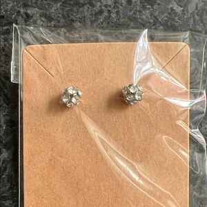 Gem studded silver earrings